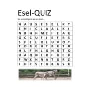 Auszug aus Esel-Post 152: Titelbild zu Esel-Quiz von Claudia Seeger, 495 x 400 Pixel, mittig verkleinert