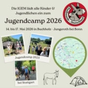 Plakat: Auschnitt des Werbeplakats des Jugendcamps 2026 in Buchholz-Jungeroth, 495 x 400 Pixel
